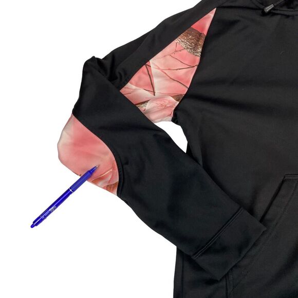 Oaktree Huntworth Women's XL Long-Sleeve Pink Camo 1/4 Zip Pullover Hoodie - Picture 2 of 14